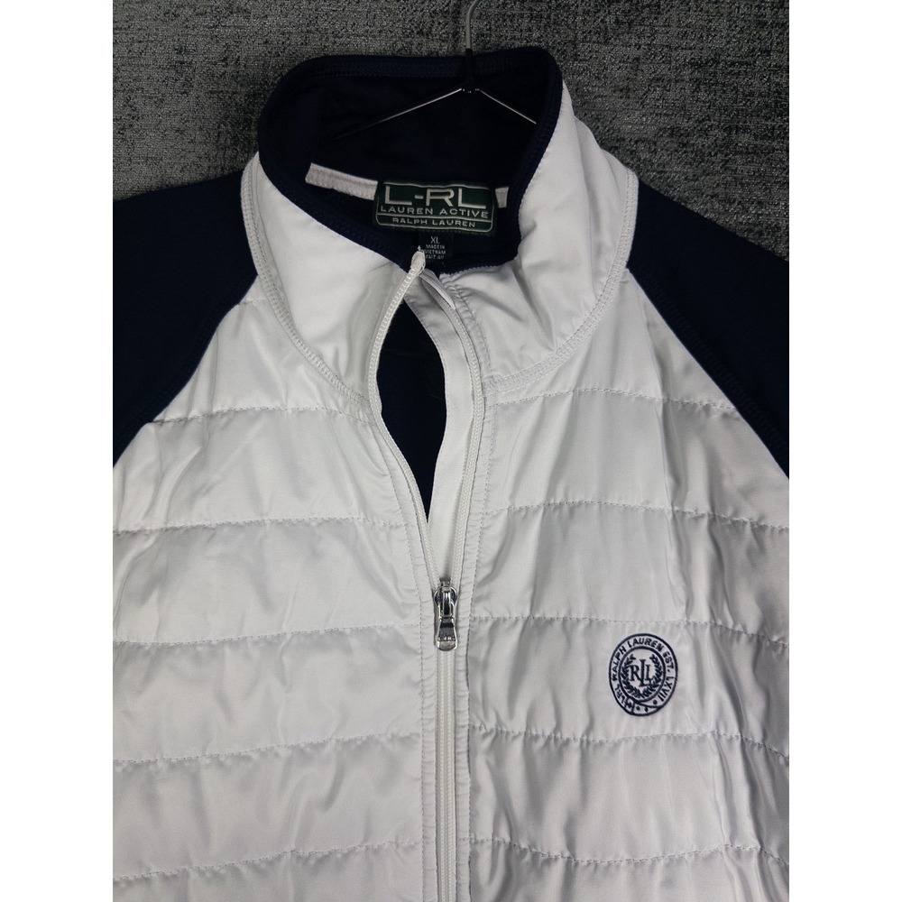 LRL Ralph Lauren Active Jacket Womens XL Crest Full Zip Color Block Quilted